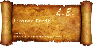 Lintner Ernő névjegykártya